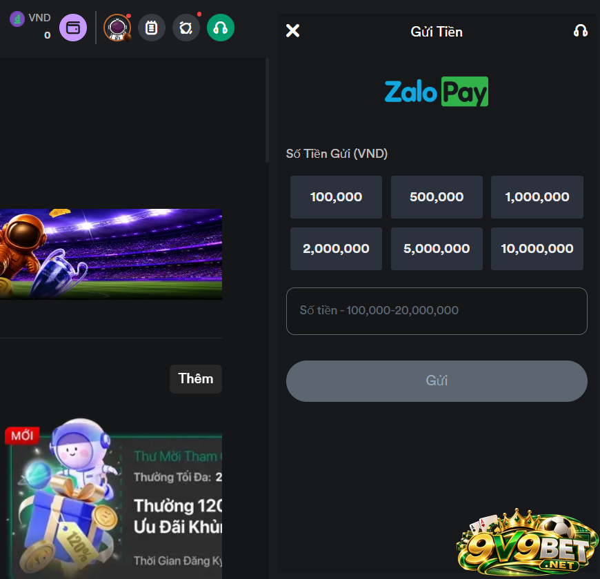 Cách nạp tiền V9BET qua ví điện tử được thực hiện như thế nào?