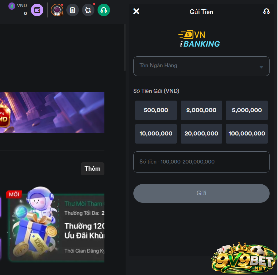 Những vấn đề cần lưu ý khi nạp tiền V9BET 