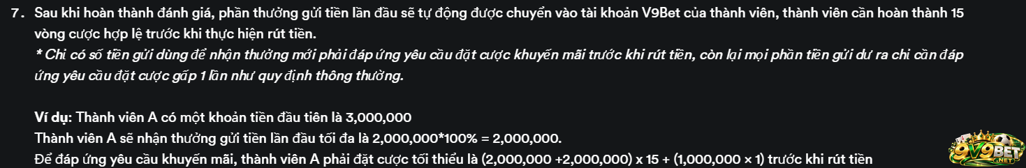 Điều kiện thực hiện việc rút tiền khuyến mãi 