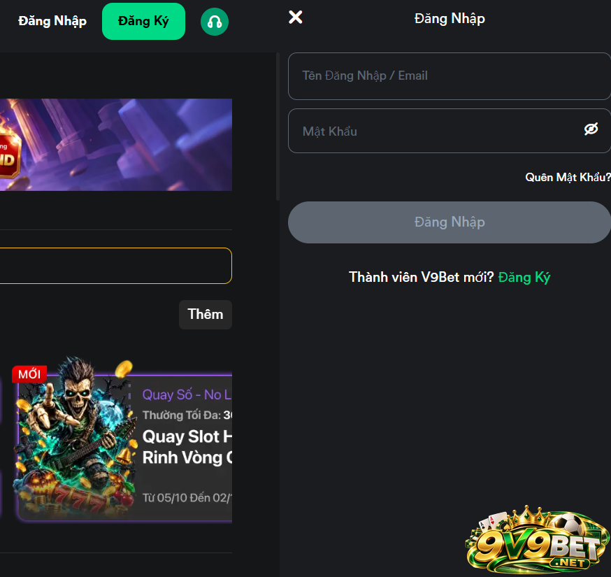 Hướng dẫn đăng nhập V9BET 
