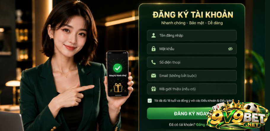 Điều kiện cần để mở tài khoản V9BET 