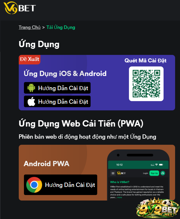 Người chơi cần tải app V9BET khi muốn đăng ký tài khoản trên thiết bị di động 