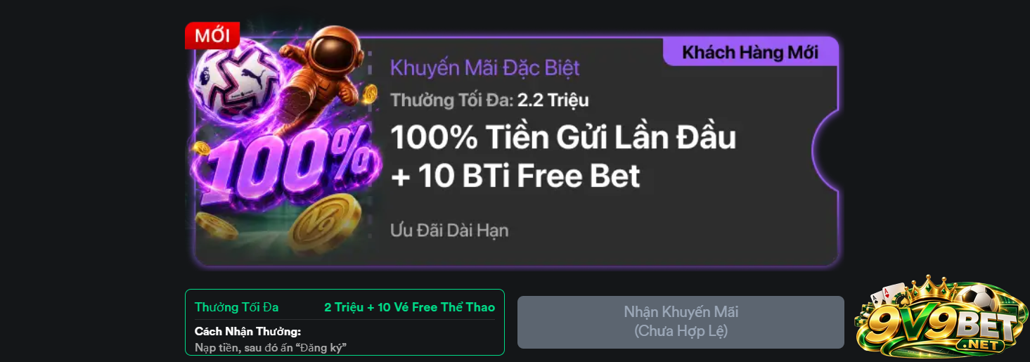 Khuyến mãi V9BET cho người chơi nạp tiền lần đầu 