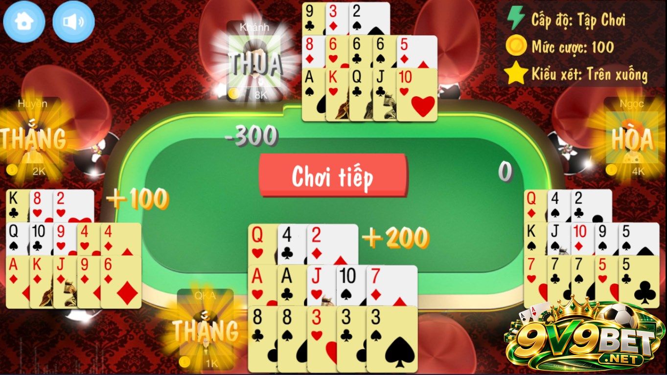 Cách sắp xếp 3 chi đúng luật Binh trong Mậu Binh V9BET 