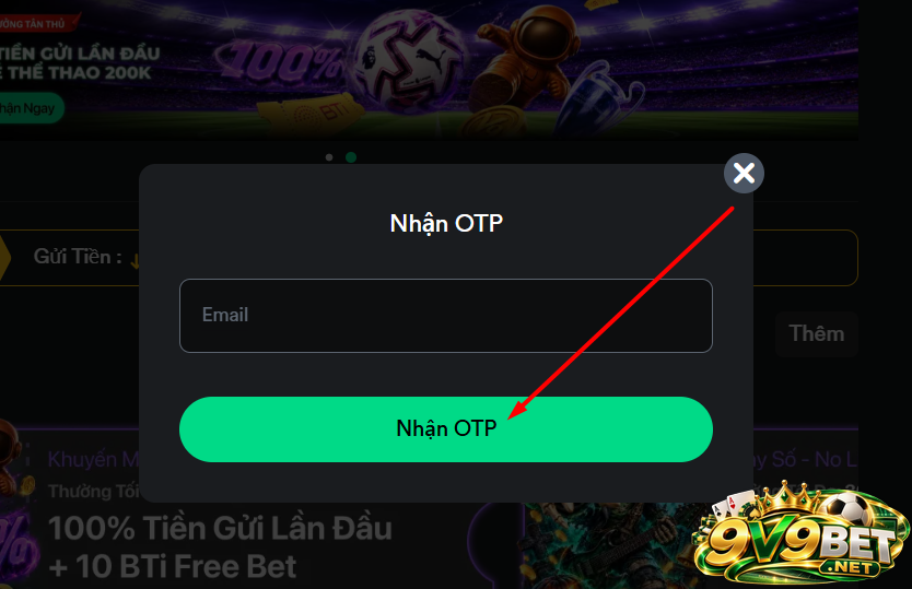 Cần nhập mã OTP để lấy lại mật khẩu 