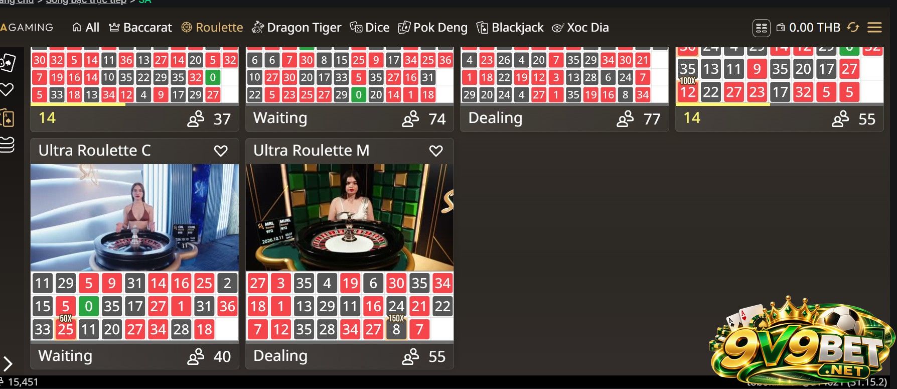 Thông tin về cược ngoài Roulette 
