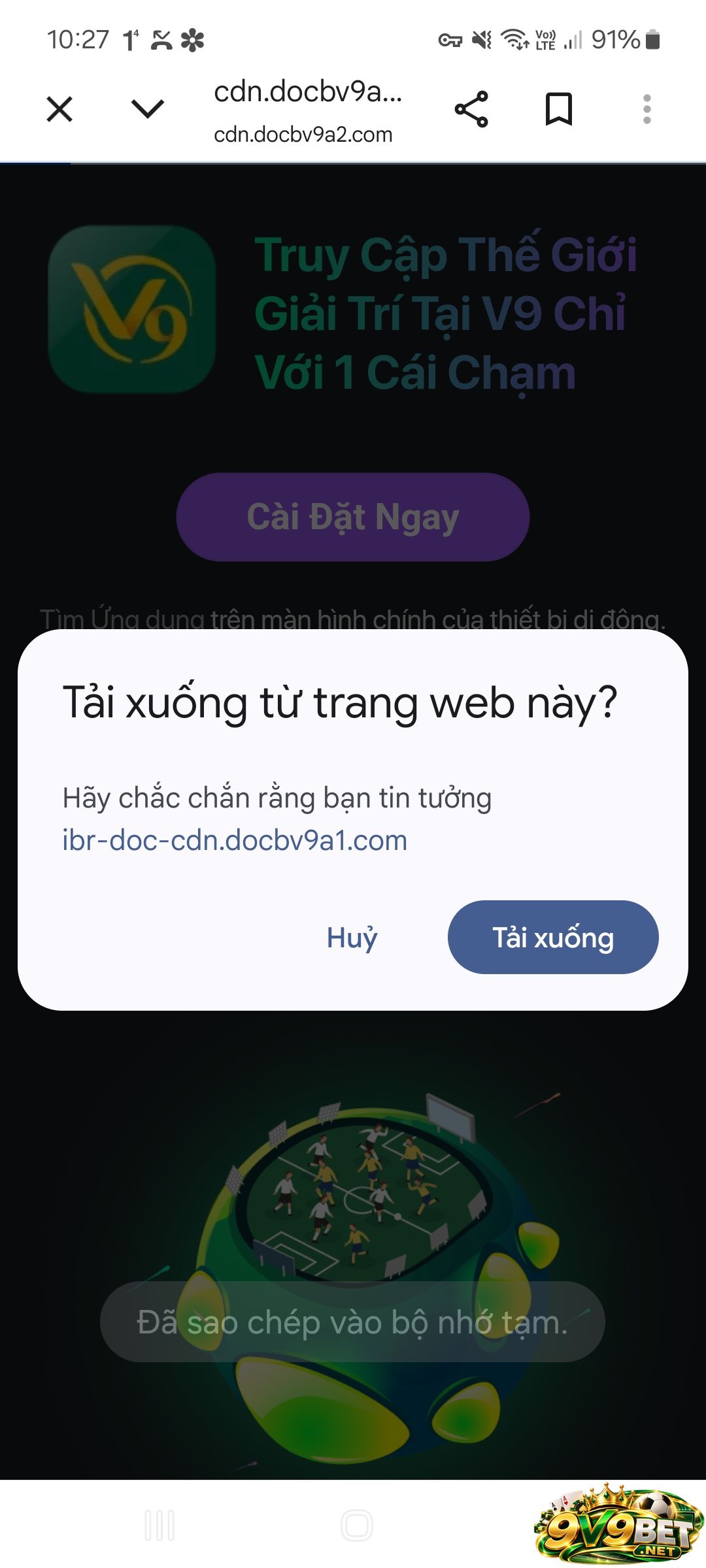Xác nhận việc tải xuống ứng dụng cho thiết bị 