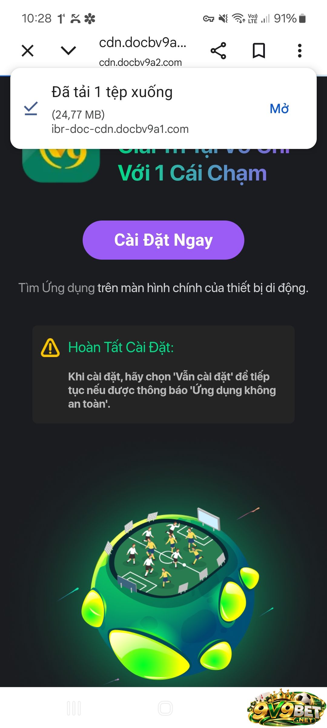 Mở ứng dụng đã tải xuống 