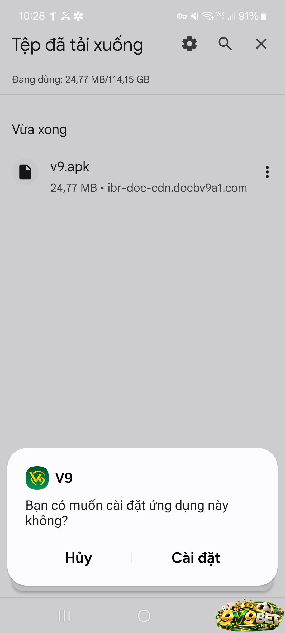 Chọn phần cài đặt ứng dụng 