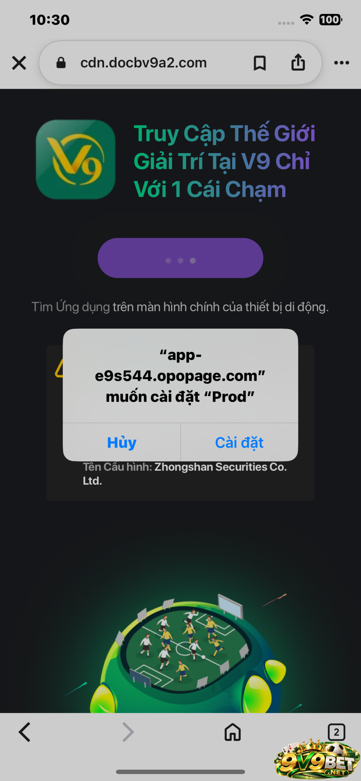 Chọn mục “cài đặt”