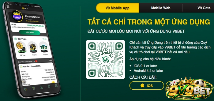 Tham khảo các bước tải app V9BET cho iPhone