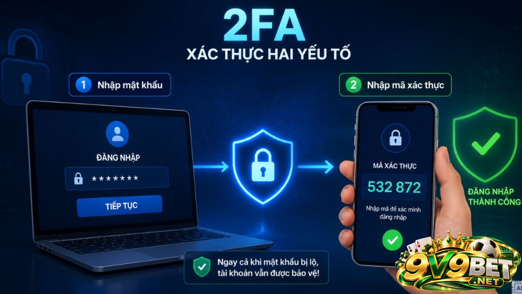 Thực hiện bảo mật hai lớp để V9BET đăng nhập một cách an toàn 