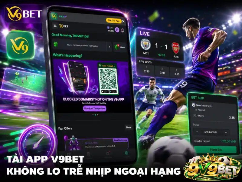Hệ thống liên tục cập nhật kèo theo thời gian thực trên V9BET điện thoại
